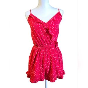 One ❤️ Clothing Chic Red Polka Dot Women's Romper